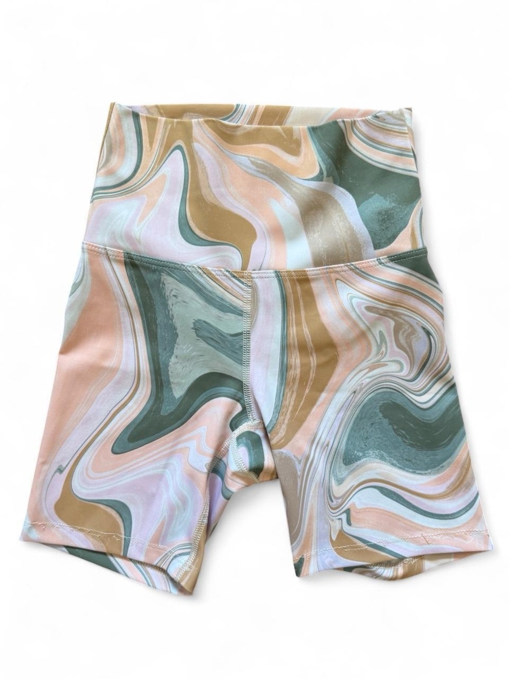 Beach Riot Womens Retro 70s Groovy Swirl Biker Shorts Size XS Psychedelic